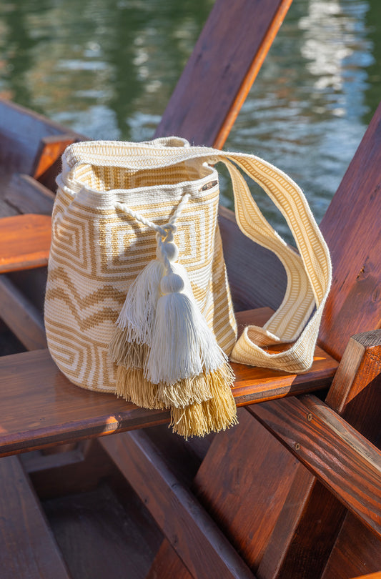 Beige design Wayuu Tasche