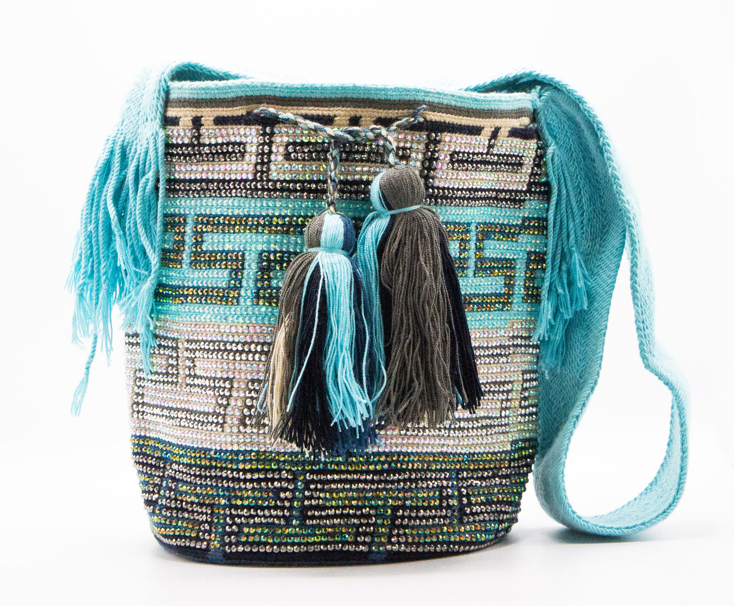 Dark Blue Beddazled  Wayuu Bag
