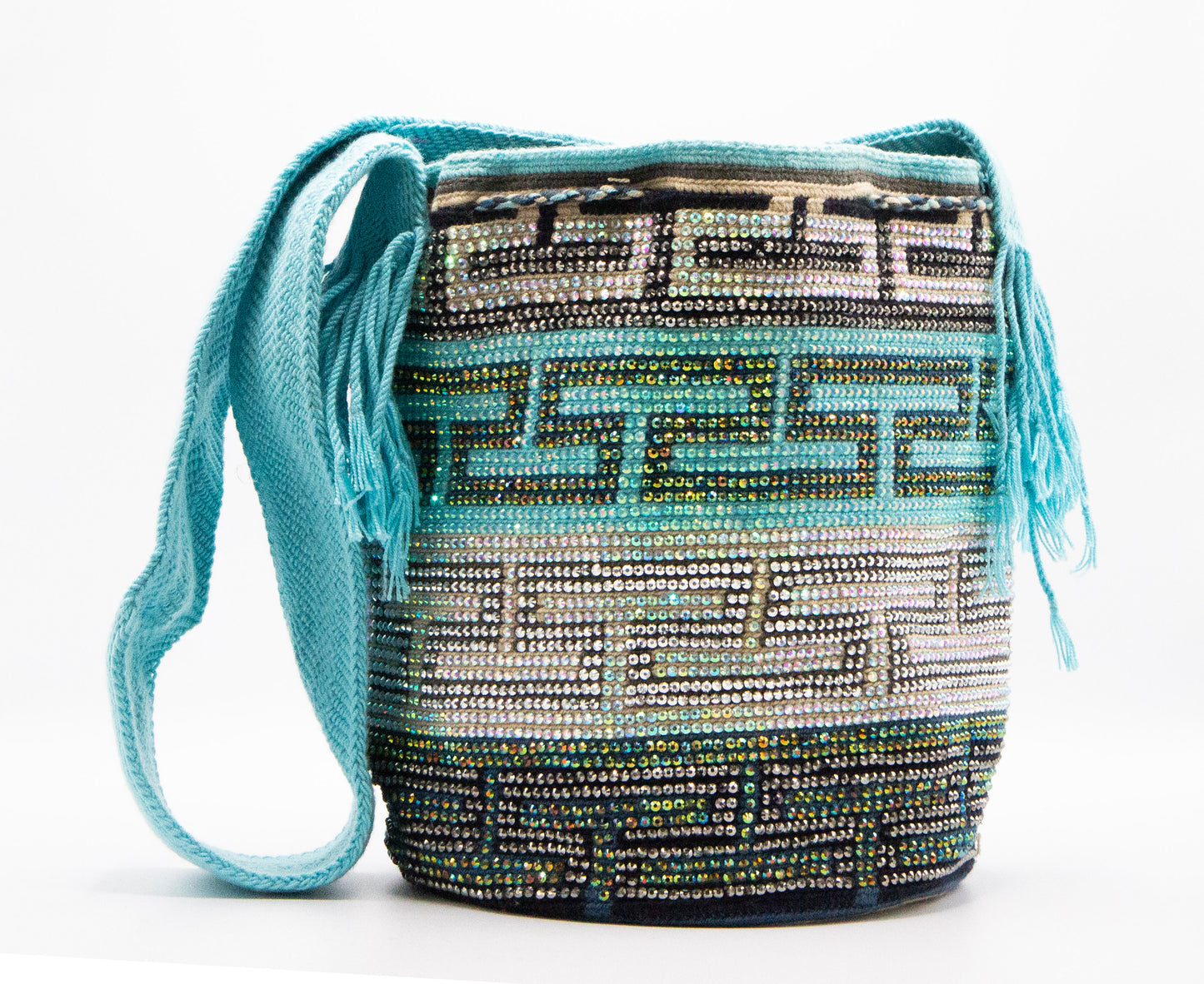 Dark Blue Beddazled  Wayuu Bag