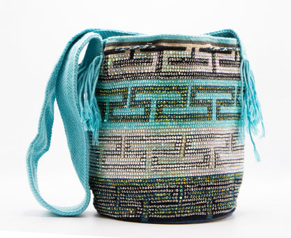 Dark Blue Beddazled  Wayuu Bag
