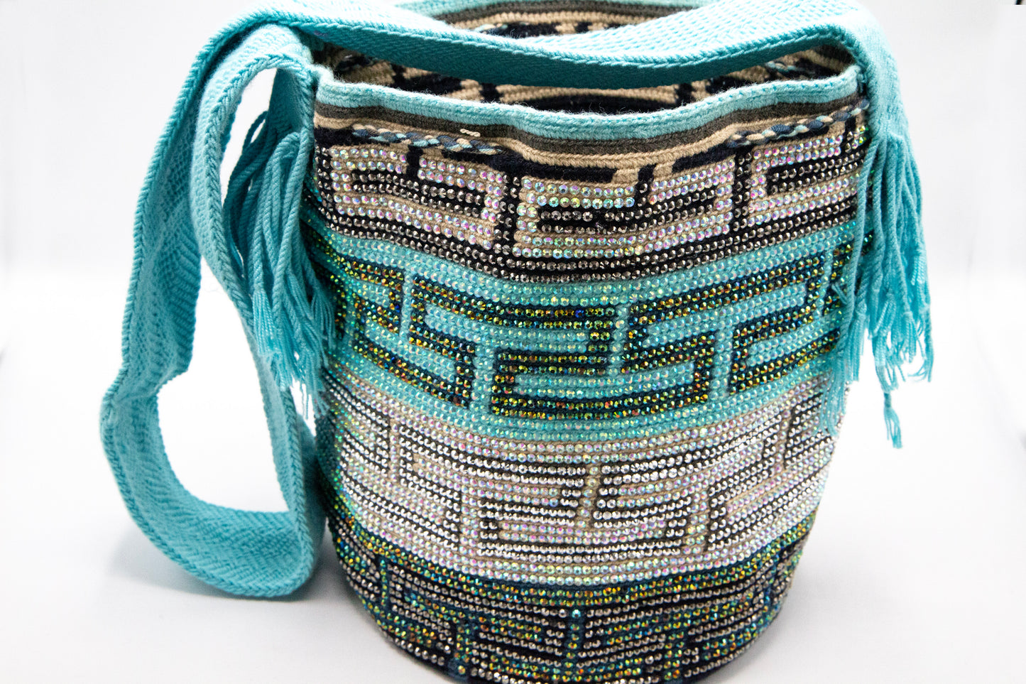 Dark Blue Beddazled  Wayuu Bag